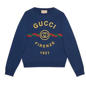 Gucci Navy Sweatshirt with Gold Accents